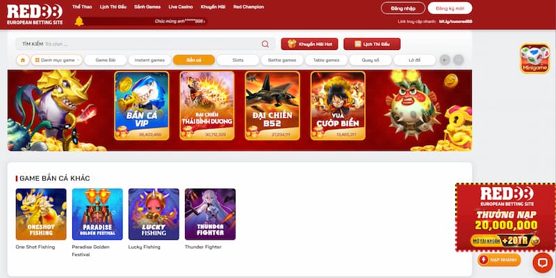 Chinh phục đại dương bao la tại sân chơi bắn cá đỉnh cao Red88